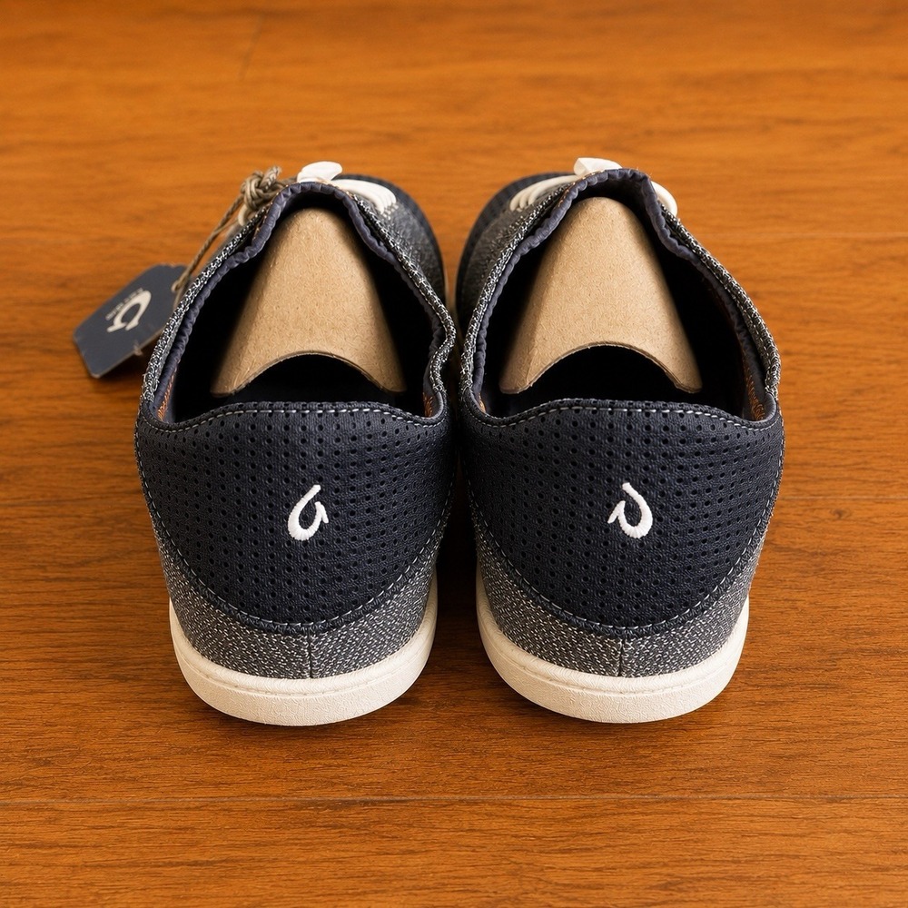 OluKai Nohea Moku Men's 10.5 Dark Shadow Casual Boat Shoes Sneakers NWT Box - Picture 9 of 11